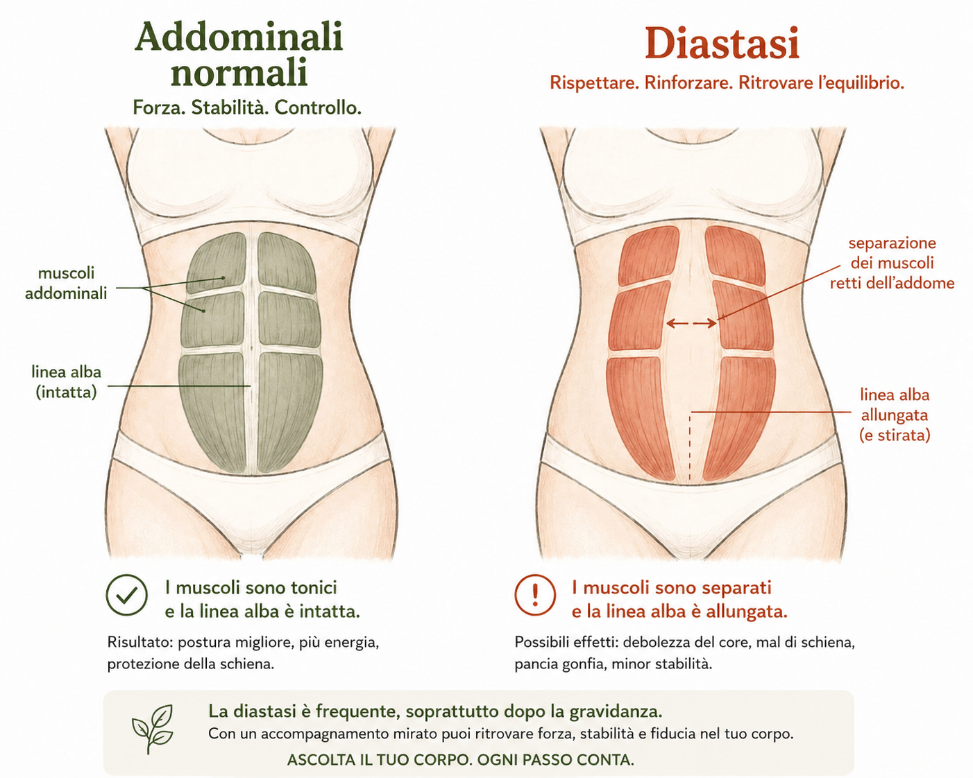 Anatomia addominale diastasi