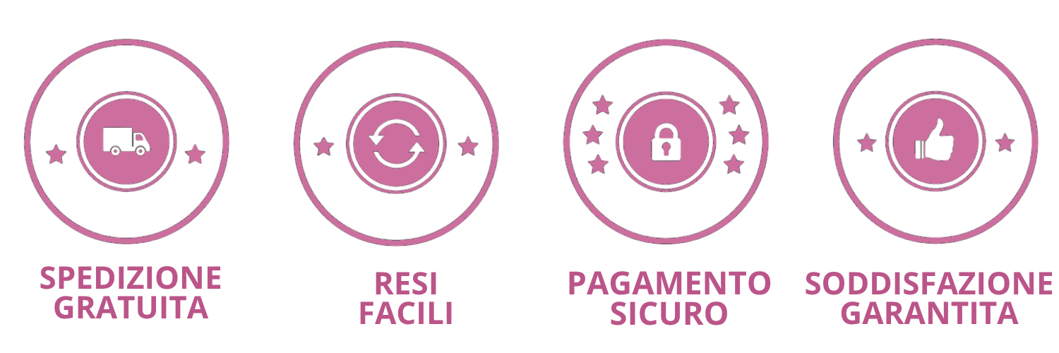 Spedizione gratuita — Resi facili — Pagamento sicuro — Soddisfazione garantita